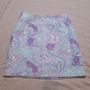 Lilly Pulitzer Skirt with Cat Print - Size 4